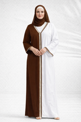 جلابية عصرية بتصميم ثنائي اللون بتباين أنيق