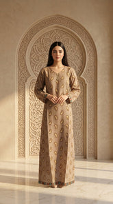 جلابية راقية بتطريز فاخر بنقشة البيزلي