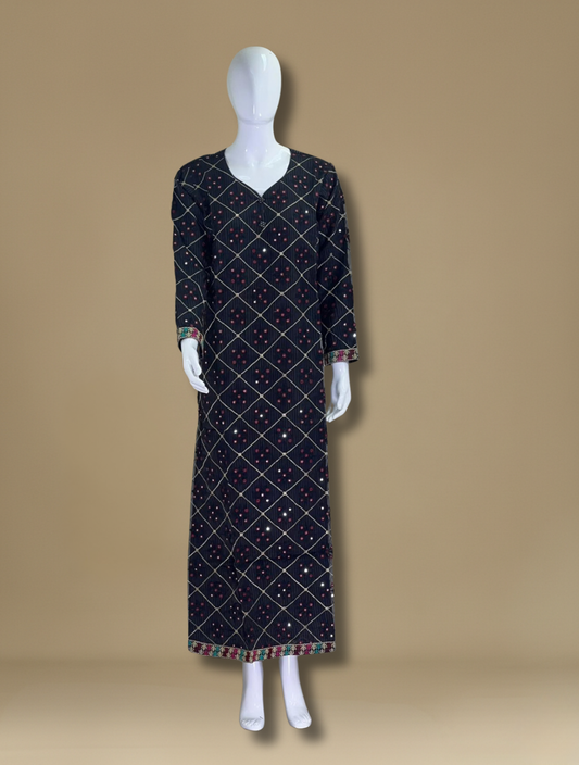 جلابية لوكس مزهرة | أورجانزا قطن 100٪