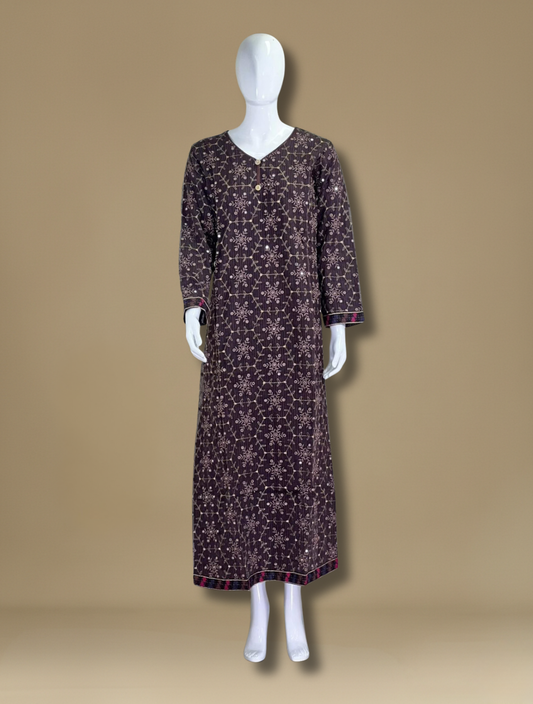 فستان فاخر مطرز بالنجوم | أورجانزا قطن 100٪